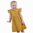 thumbnail image 3 of NIEWTR Robe pour Tout-Petites Filles Confortable à Fleurs à Volants Sans Manches Robe d'Été Bébé Douce Robe de Fête (Jaune, 2-3 Ans), 3 of 8