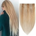 thumbnail image 2 of SEGO Blonde Clip in Human Hair Extensions Balayage One Piece Soft Straight 3/4 Full Head Hair Pieces for Women, 2 of 12