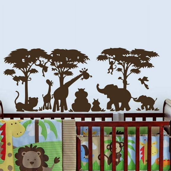 Safari Wall Decal Animal African Vinyl Stickers Decals Jungle Nursery Art