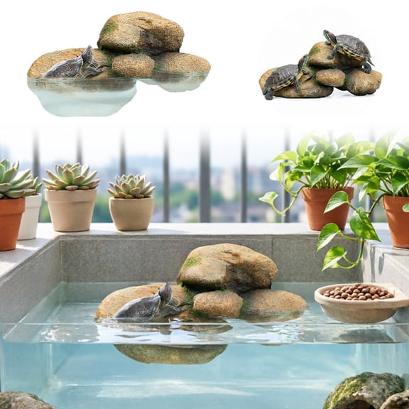 LLDYYDS Basking Platform for Aquatic Turtles Turtle Platform for Aquarium, Tortoise Resting Terrace, Basking Rocks 29cm