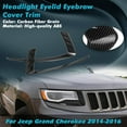 thumbnail image 6 of Xotic Tech Carbon Fiber Pattern Headlight Eyebrow Eyelid Molding Cover Trim Compatible with Jeep Grand Cherokee 2014-16, 6 of 9