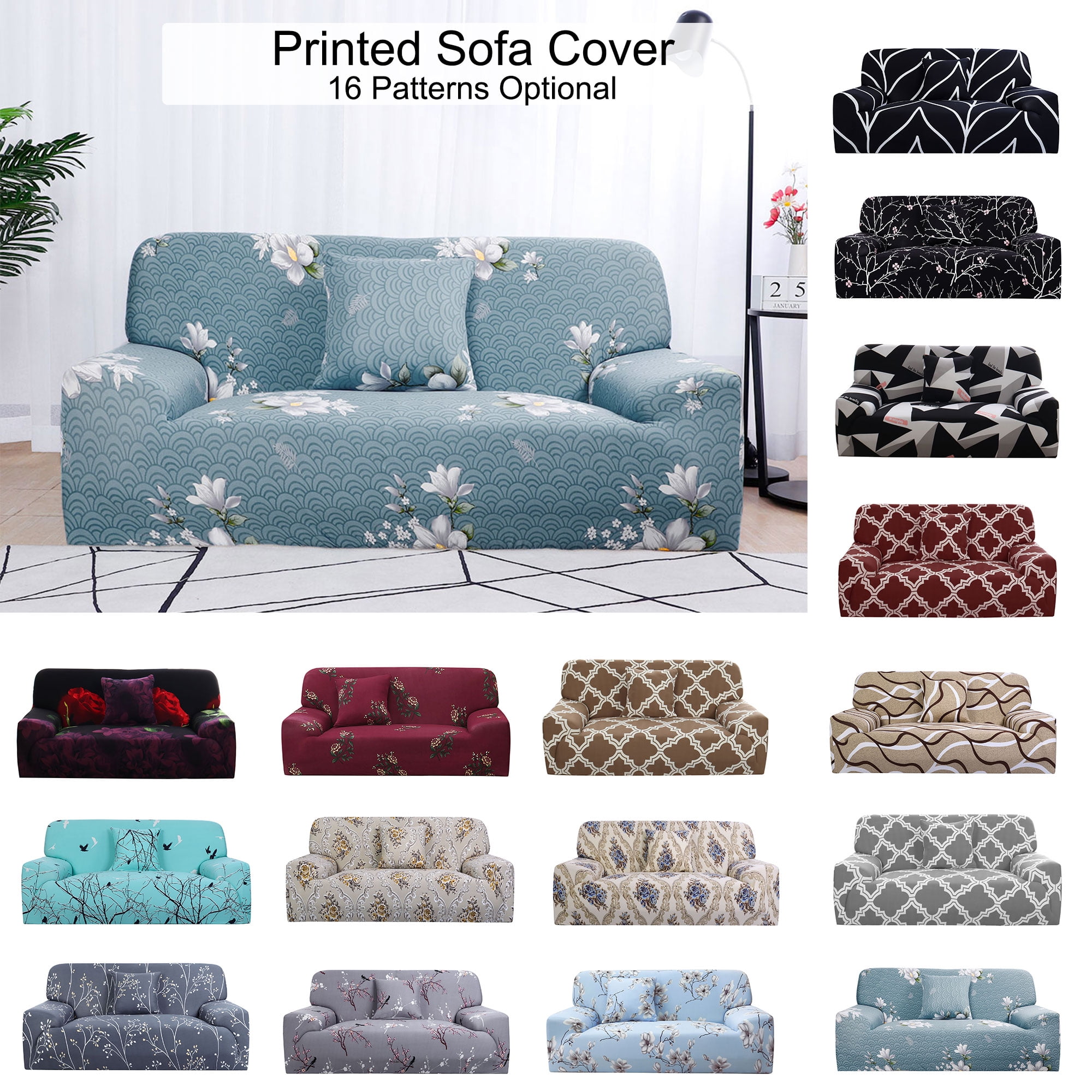 Two 3 seater elasticated slipcovers 