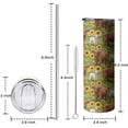thumbnail image 5 of 20oz Green Highland Cow Sunflower Field Pattern Skinny Tumblers Stainless Steel Tumbler with Lid and Straw,Vacuum Insulated Double Wall Travel Tumbler Cups with Cleaning Brush for Coffee,Tea, 5 of 6