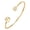 Gold D, variant on HIJONES Women's Stainless Steel Open Bangle 26 Alphabet Initial Heart Inlaid Cubic Zirconia Simple Bracelet Silver J