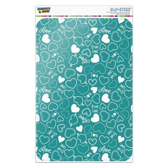 Cute Hearts Love Pattern on Teal Turquoise Home Business Office Sign