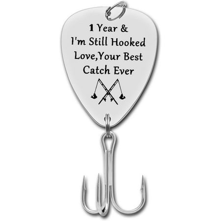 Anniversary Hook Gift for Him Her 1 Year & I m Still Hooked Fishing Lure Gifts Fisherman Gifts for Husband Boyfriend First Year Gift Wedding 1st Year Anniversary Hook Valentine s Day Birthday Gift