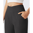 thumbnail image 3 of G4Free Ribbed Ankle Pants for Women 7/8 Length Wide Leg Yoga Pants with Pockets Casual Travel, 3 of 7