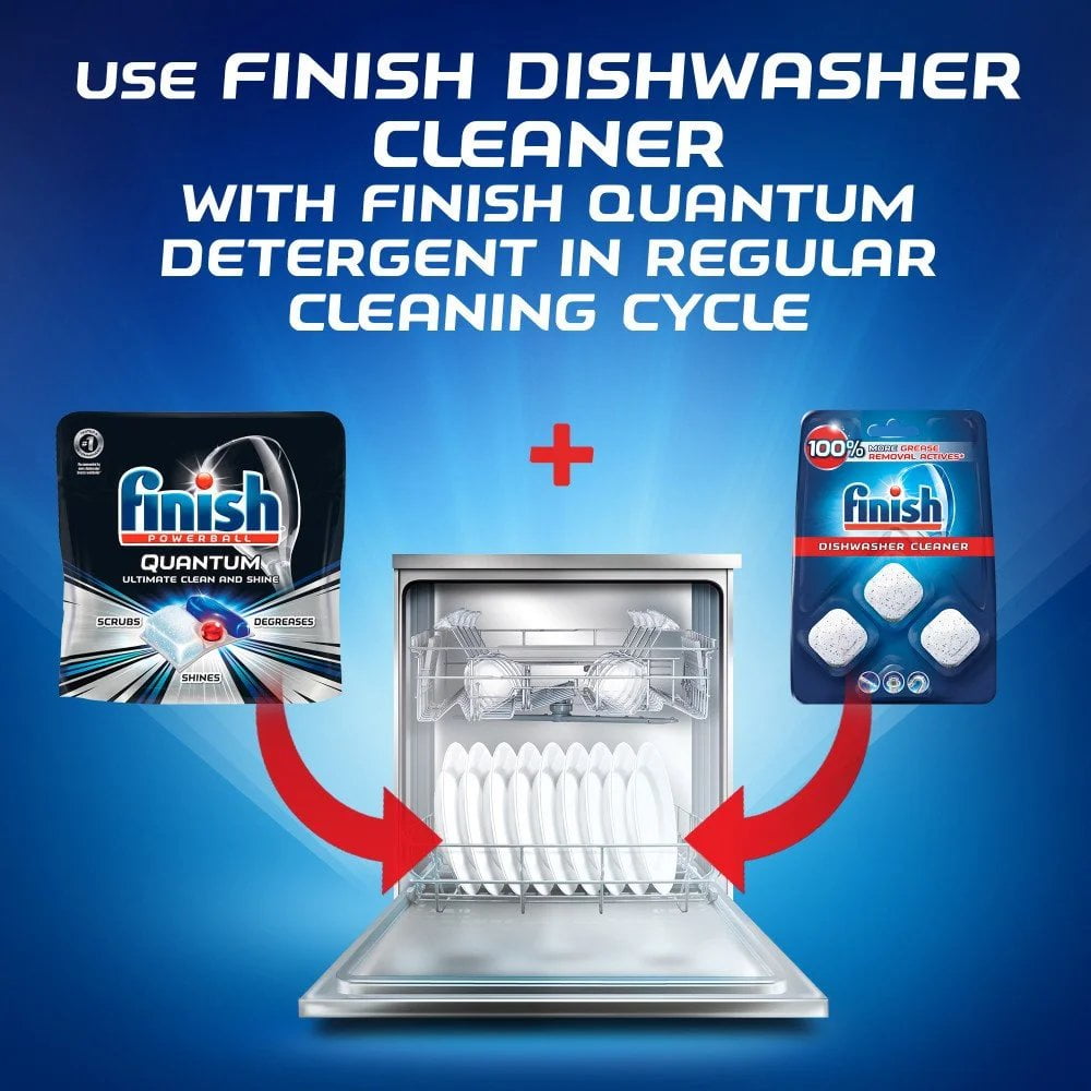 Finish In-Wash Dishwasher Cleaner Tabs - 3 Count Pack of 8