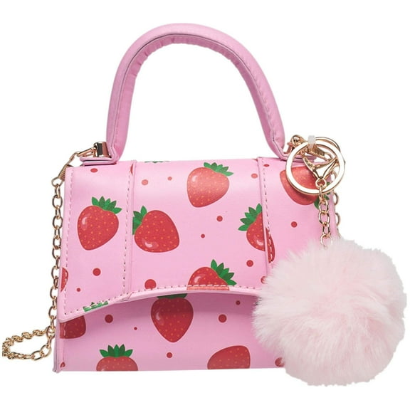 Willow  Ruby Girls' Strawberry Fields Mini Top Handle Bag with Pom Charm