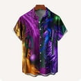 thumbnail image 4 of PNTUTB Carnival Fashion Men's Printed Casual Relaxed Collar Button Down Cardigan Short Sleeve Blouse, 4 of 6