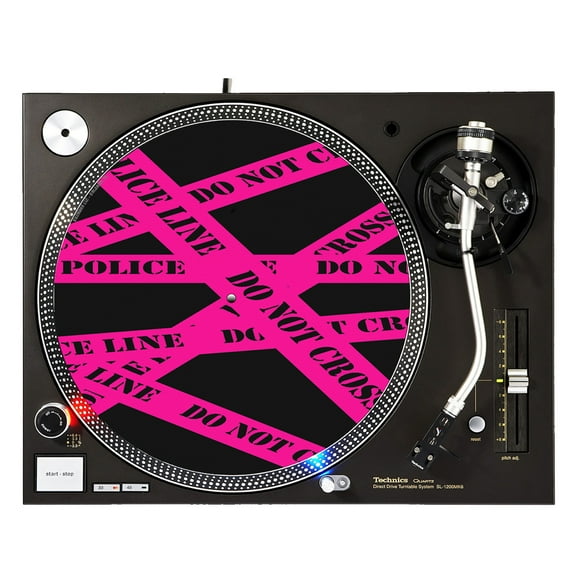 KuzmarK™ 12" DJ Turntable Slipmat - Police Line Do Not Cross