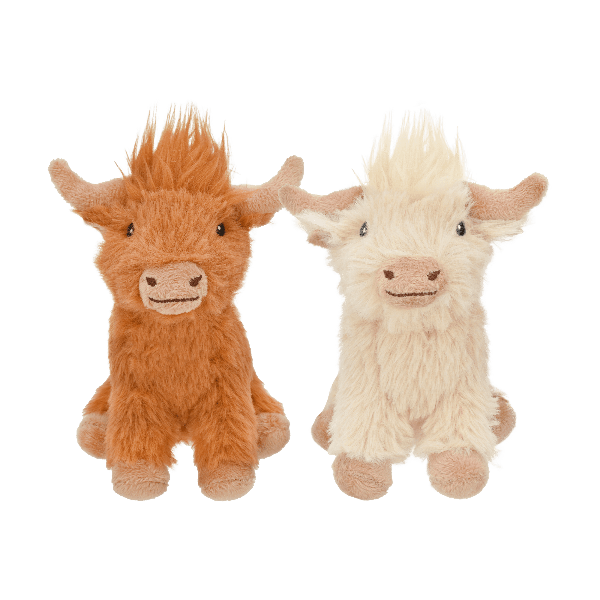 Multipet Mini Plush Highland Cow Dog Toy, 5", Assorted Colors