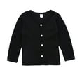 thumbnail image 2 of Dadaria Toddler Sweater 100-140 Toddler Girl&boy Baby Infant Kids Autumn And Winter Sweater Candy Color Cardigan Solid Color Small Cardigan Children's Sweater Black 2-3 Years,Toddler, 2 of 6