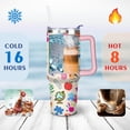 thumbnail image 4 of 40oz Gifts Stainless Steel Flip Straw Tumbler Spill Proof Travel Cup Double Wall Vacuum Insulated Coffee Mug with Handle, 4 of 6