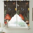 thumbnail image 2 of Spring Mushrooms Swag Valances for Windows 2 Pack, Kitchen Window Curtains 36 Inch Length, Farmhouse Pastoral Botanical Brown Wood Privacy Swag Curtains for Living Room/Bathroom 36"x36", 2 of 8