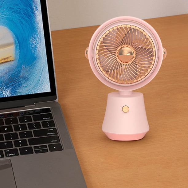 Puntoco nuevo mini ventilador de mano con carga USB mini ventilador silencioso giratorio de 360 ° soplado de pelo fácil de llevar mini ventilador