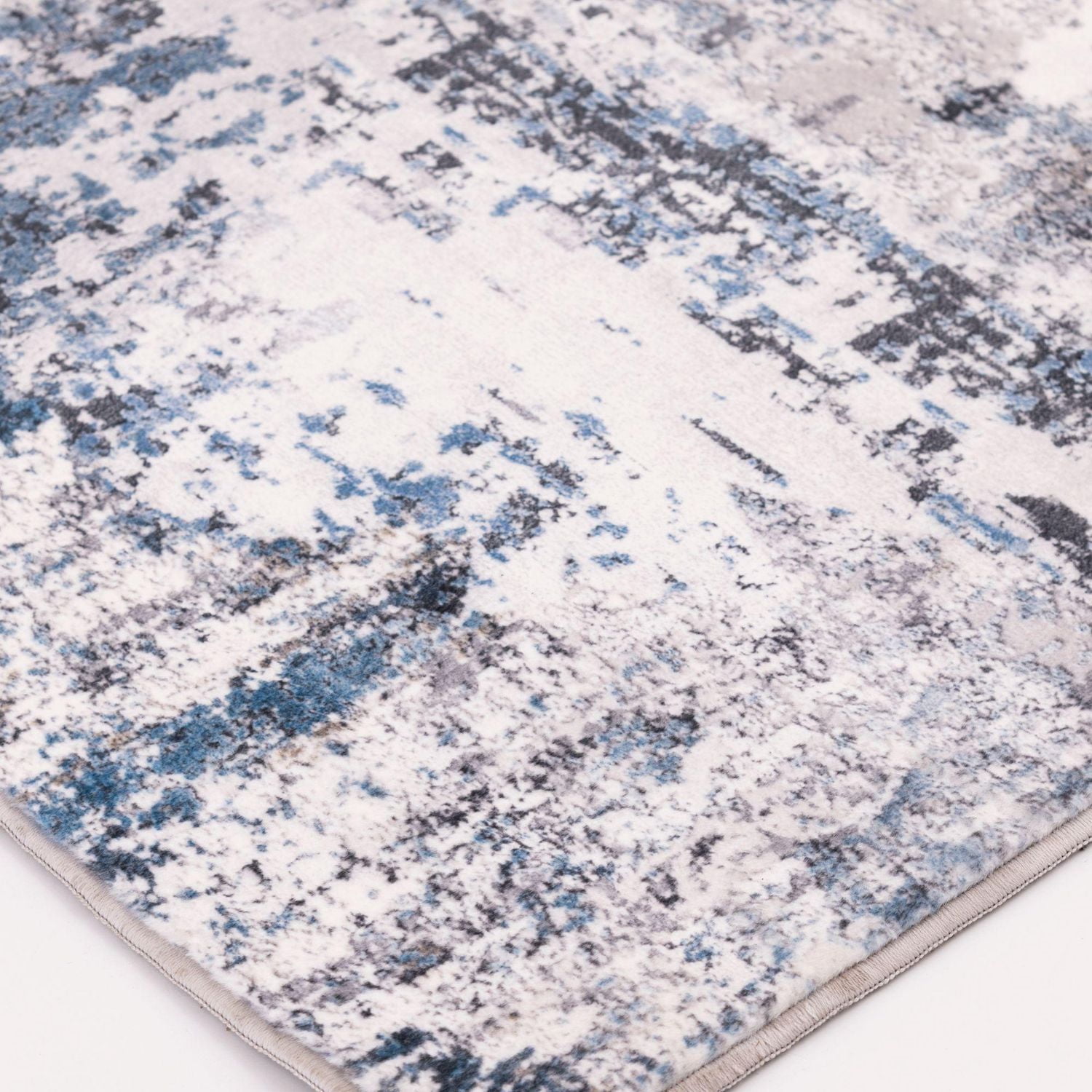 Banburry Ocean Blue and Grey Woven Area Rug