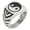 Silver, variant on Stainless Steel Love Heart Yin Yang Chevron Pattern Biker Style Polished Ring