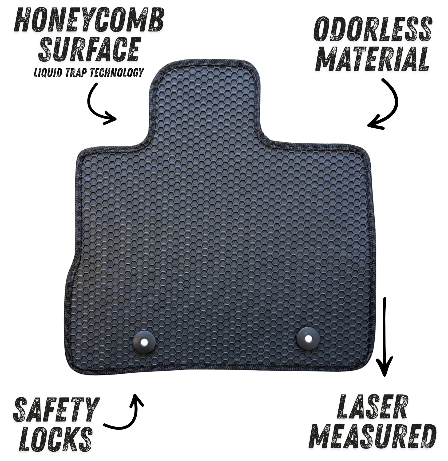 All Weather Floor Mats for 2010 to 2017 Chevrolet Equinox and GMC Terrain, Front and Rear, Honeycomb Design