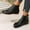 #186-Black, variant on Roncen Women's Winter Ankle Boots - Fashion Casual Comfortable Round Toe Side Zipper Flat Slip-On Shoes for Daily Wear