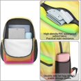 thumbnail image 4 of 17 Inch Lightweight Backpack,PVC Waterproof Oxford Fabric, Ergonomically Designed, with Large Capacity, Vibrant Rainbow Print, 4 of 5