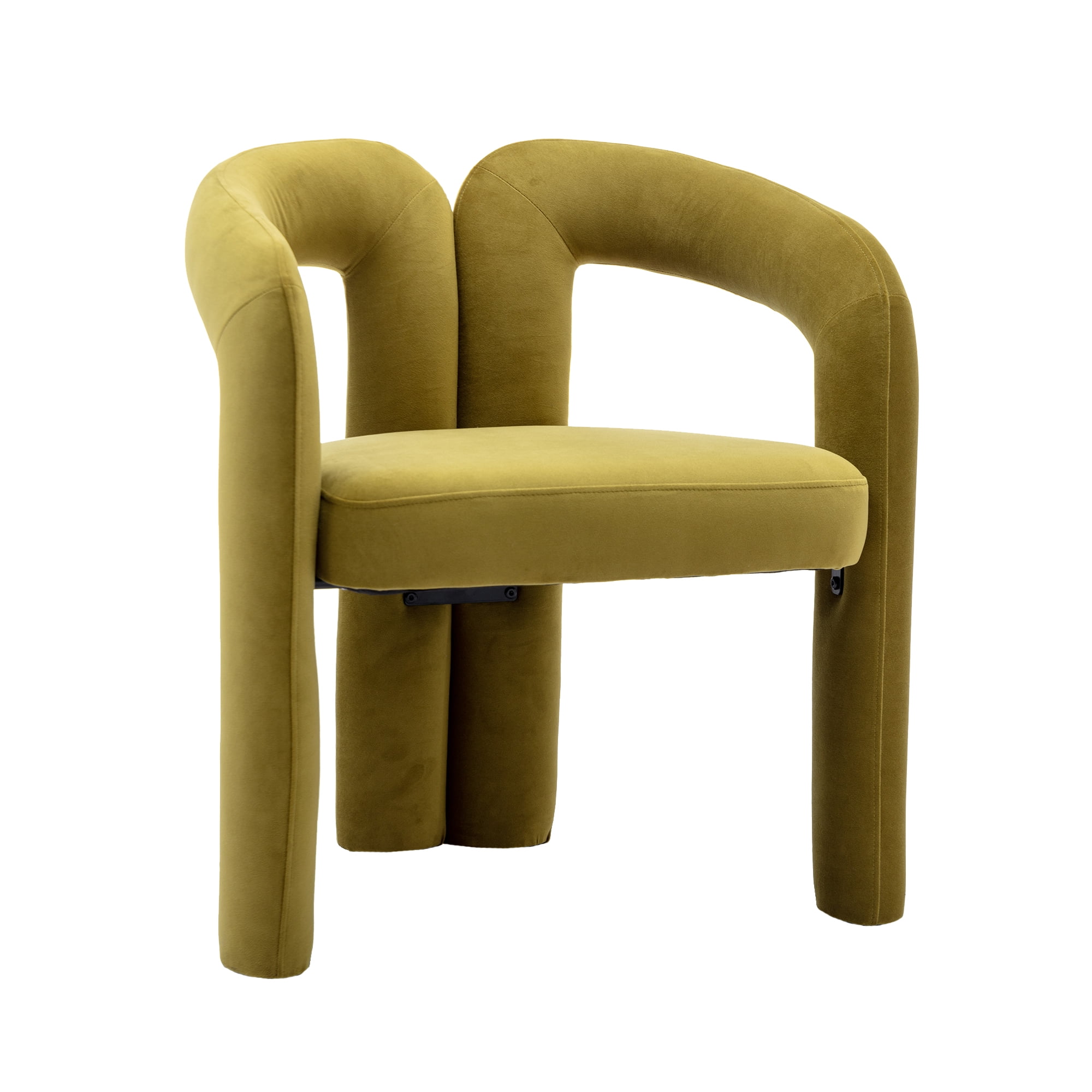 Sailvan Contemporary Velvet Barrel Accent Dining Chairs, Set of 2, Upholstered Side Chairs, Beige