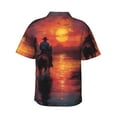 thumbnail image 3 of Balery Sunset River Western Cowboy Print Men's Hawaiian Shirts Short Sleeve Beach Shirt Relaxed Fit Vacation Button Down Shirts-3X-Large, 3 of 9