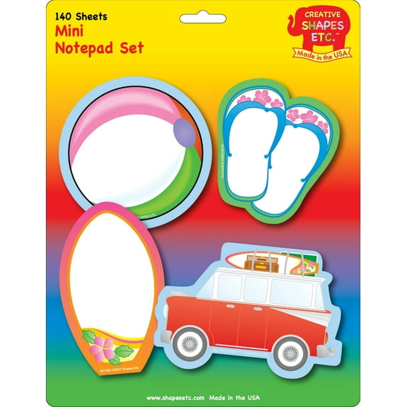 SHAPES ETC. Mini Notepad Set - Summertime