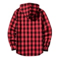 thumbnail image 7 of Jaunzuar Zip Up Hoodie Men Drawstring Long Sleeve Plaid Shirt Men Outdoor Warm Casual Jackets with Pockets L, 7 of 7