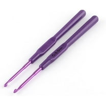 Aluminum Crochet Hooks with Plastic Handle Covered Purple Pin: 3.0mm 140x9x7.5mm