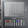 thumbnail image 2 of Acrylic Magnetic Dry Erase Board Calendar for Fridge, Clear Monthly Planner Whiteboard for Refrigerator, 8 Colors Markers, 15"x11", 2 of 7