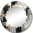 thumbnail image 2 of Designart "Multifaceted Whirls Grey Black Harmony" Cubism Round Wall Mirror - Modern Oval Printed Decorative Oversized Mirror - Multiple Color Options, 2 of 4