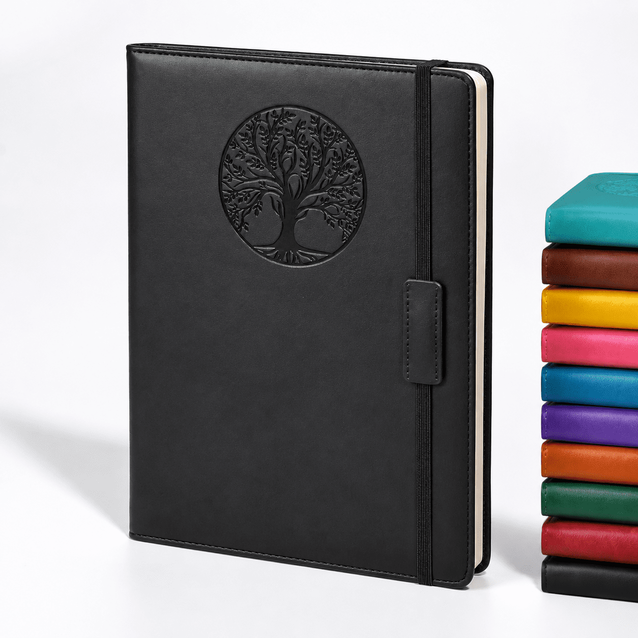 Black Lined-256 Pages (7.8 ×10.2 ) B5 Hardcover Faux Leather Journal Notebook