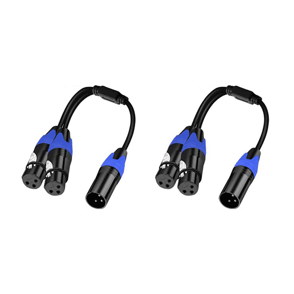1 Male to 2 Female XLR Y Splitter Micrphone Cable,3Pin XLR Male to Dual XLR Female Y-Splitter Balanced Mic Cables (2Pc)
