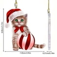thumbnail image 3 of Mikhai Clearance 2Pcs Christmas Cat Ornament for Tree,3.1 Inch Xmas Cute Cartoon Kitty with Santa Hat and Ball Pendant Small Animal Decorative for Holidays Home Party Car Window Decor (Cat), 3 of 8
