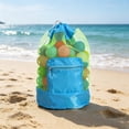 thumbnail image 5 of 1-3PC Mesh Beach Bag Drawstring Backpack Swim Pool Toy Bag Waterproof Breathable Large Capacity Foldable with Zipper Pocket for Swimming Sports Gym Travel Lightweight Adjustable Straps, 5 of 5