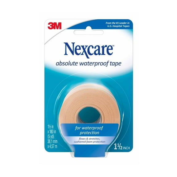 Nexcare Absolute Waterproof First Aid Tape, 1.5 in x 5 yds
