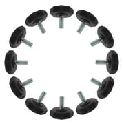 M8 x 20 x 38mm Furniture Glide Leveling Feet Round Base for Sofa Chair Leg 12pcs