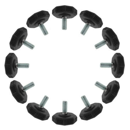 M8 x 20 x 38mm Furniture Glide Leveling Feet Round Base for Sofa Chair Leg 12pcs