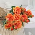 thumbnail image 3 of Walbest Artificial Silk Rose Flowers Bouquets, Faux Roses Bouquet Fake Flowers 2 Heads Hydrating Curled Rose Flower Arrangement for Wedding Party Home Office Restaurant Decoration (1Pc), 3 of 7