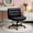 Black-PU, variant on CloudRest Pro Armless Office Desk Chair, Criss Cross Swivel Chair with Wheels, Wide Seat Adult Vanity Chair for Home Office , Gray