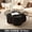 Black 80cm, variant on 27.5 Inches/31.5 Inches Round Coffee Table, Tempered Glass Top Mid Century Modern Coffee Table, Center Table with Wood Base for Living Room, Office