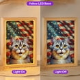 thumbnail image 2 of Patriotic British Shorthair Stained Glass Portrait American Flag Acrylic Plaque with Wood Photo Frame Box Cat Lover Kitten Owner Gifts Light Box - 01010, 2 of 5