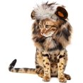 thumbnail image 1 of Onmygogo Peluca de melena de león para gatos, divertidos disfraces de gatos para Halloween Navidad, accesorios de ropa para mascotas peludas (talla S, negro), 1 of 4
