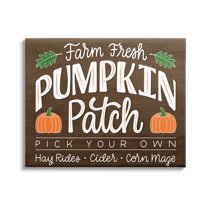 Farm Fresh Pumpkin Patch Sign Holiday Graphic Art Gallery Wrapped Canvas Print Wall Art