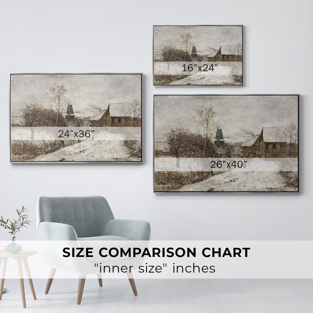 Vintage Landscape-CCLXXXVI By Wexford Home Framed in Silver Wood Gallery Wrapped Canvas 25 in. x 37 in.