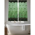 thumbnail image 5 of Green Geometric Sheer Curtains 63 Inch Length 2 Panels Set, Ombre Modern Abstract Art Voile Window Treatment Rod Pocket Curtains Sheers Drapes for Bedroom/Living Room/Kitchen 52x"63"x2, 5 of 7