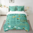 YST 7 Pcs Comforter Set Full Size, Nautical Anchor Compass Bed In A Bag