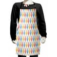 thumbnail image 1 of Food Kids Apron, Ice Cream Cones Fifties Time Colored Drawings with Abstract Retro Like Design Image, Boys Girls Apron Bib with Adjustable Ties for Cooking Baking Painting, Multicolor, by Ambesonne, 1 of 2