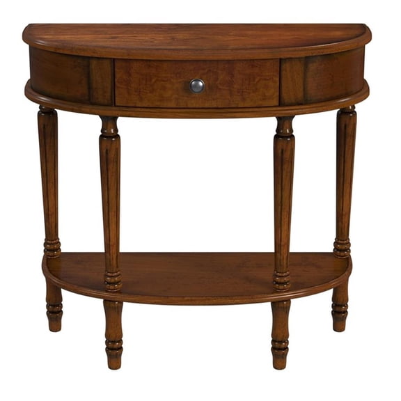 Beaumont Lane Traditional Wood Demilune Console Table - Antique Cherry